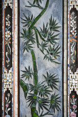 Palm leaf ceramic mosaic in the Imperial City, Hue, Vietnam