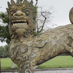 A Chinese unicorn guarding the Imperial City, Hue, Vietnam