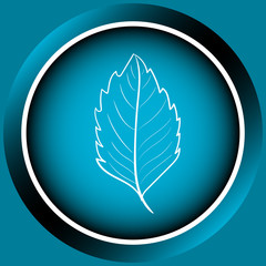 Icon blue sharp leaf