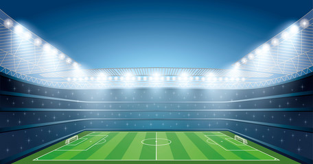 Soccer Stadium with spot lights.