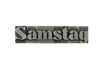 Samstag / caracteres d'imprimerie en plomb 