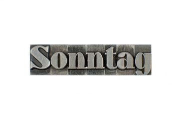 Sonntag / caracteres d'imprimerie en plomb 