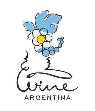 Abstract vector illustration, logotype, sign -- wine from Argentina