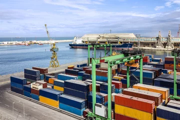 Foto auf Acrylglas Tor Containerterminal im Seehafen Casablanca, Marokko