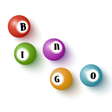 Realistic colorful bingo balls