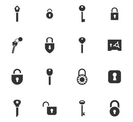 Lock and Key icons set