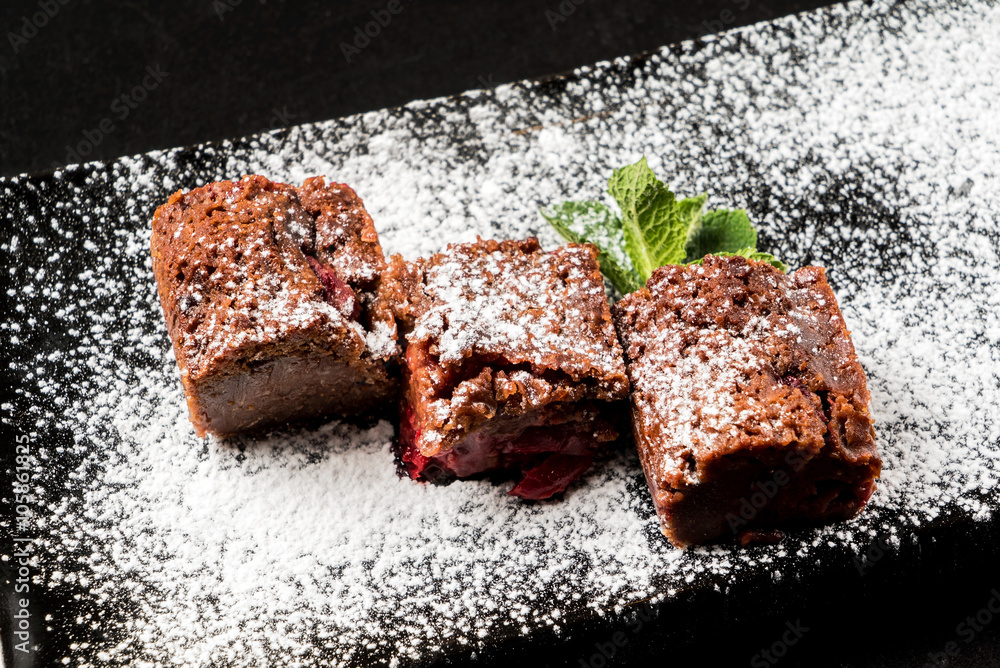 Wall mural brownie with cherry