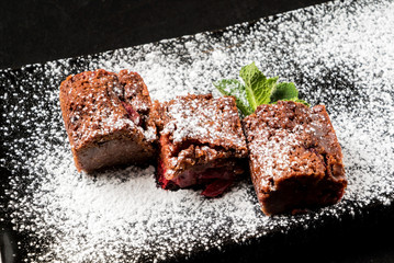 brownie with cherry