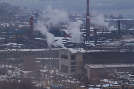 Old factory in winter day © SGr