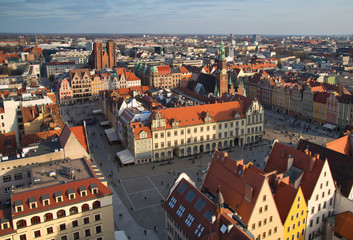 Fototapeta na wymiar Wrocław panorama starego miasta