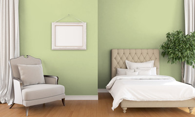 Modern bright interior . 3D render