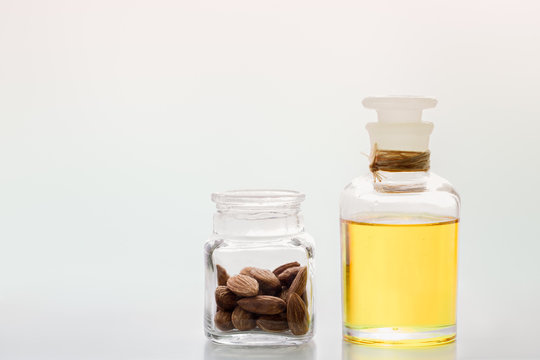 Almond oil in bottle 