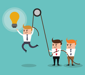 Project and Strategy design, businessman cartoon concept