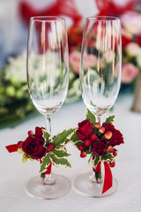 wedding glasses decorations