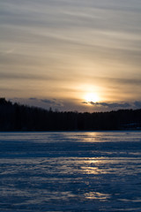 Lake in the evening, when sun goes down.