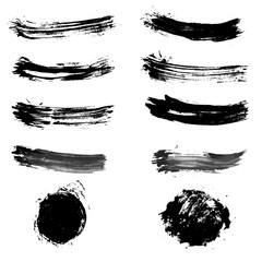 Set of brush strokes. Brush stroke collection.