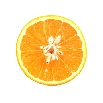 Slice orange isolated on white background