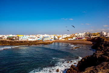 Fototapeta na wymiar View on El Cotillo coastal village on Fuerteventura island in Spain
