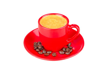 coffee cup and coffee beans