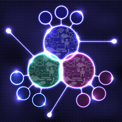 infographics high technology, futuristic design template for your data