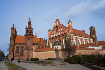The Church of St. Anne and Church of St. Francis of Assisi in Vilnius, Lithuania