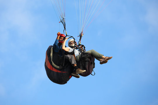 paragliding in the mediterranean sky