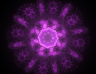 Obraz premium Elementary Particles series. Interplay of abstract fractal forms on the subject of nuclear physics science and graphic design.