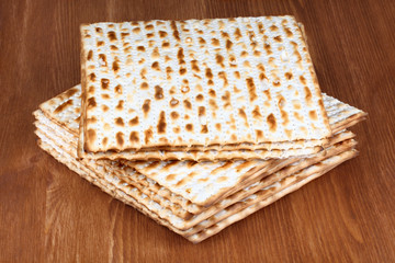 matzo on wooden table