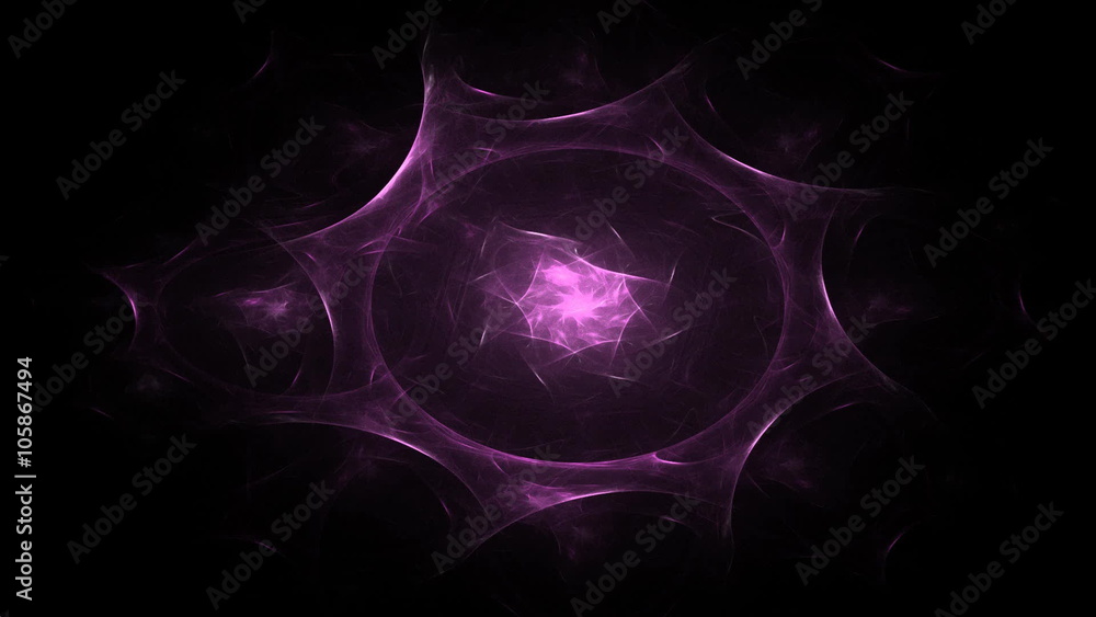 Poster color fractal design and circular motion.