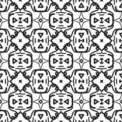 black and white ethnic seamless pattern