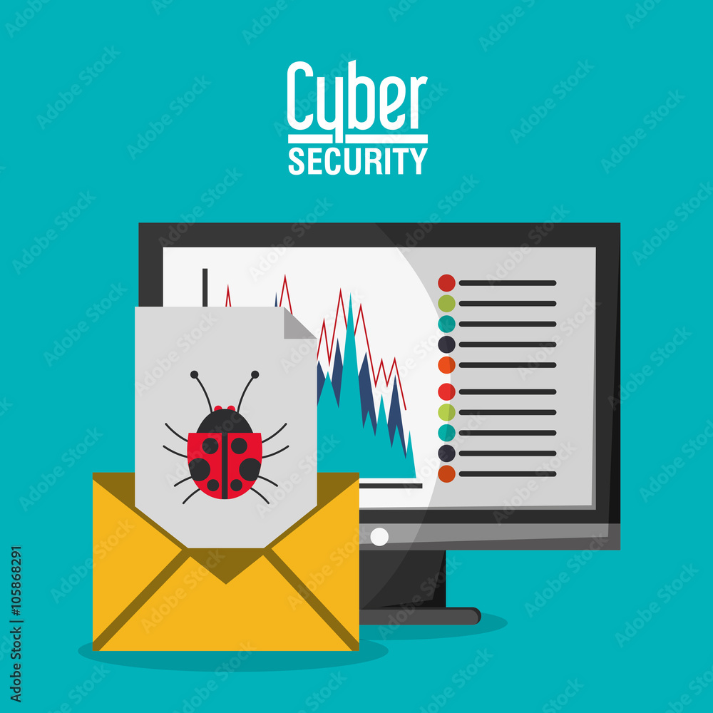 Poster cyber security with computer design