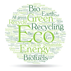 Conceptual ecology word cloud isolated