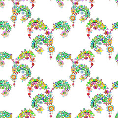 flowers, abstract seamless pattern, endless floral background