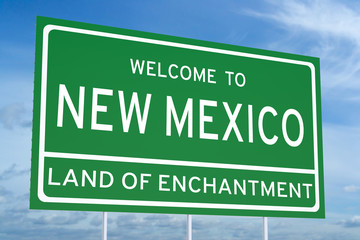Welcome to New Mexico state road sign