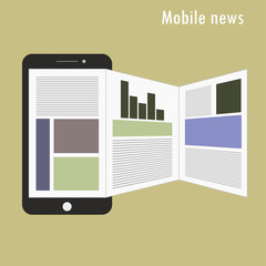Smartphone with news applications on the screen