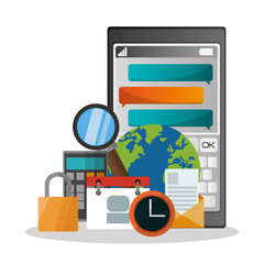 smartphone and icon set design 