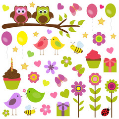 Vector set on the theme of the birthday party