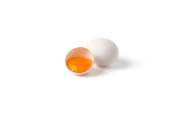 Chicken eggs isolated on white