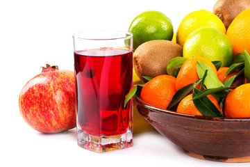 fruits on a white background.