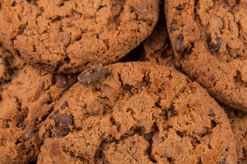 Chocolate chip cookies isolated on white