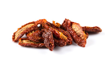 dried tomatoes on white background