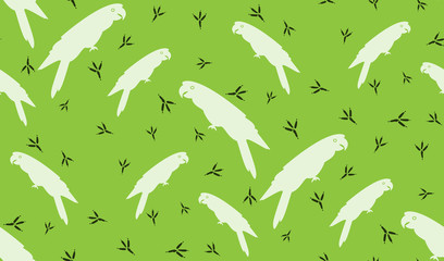 Vector seamless background of parrots