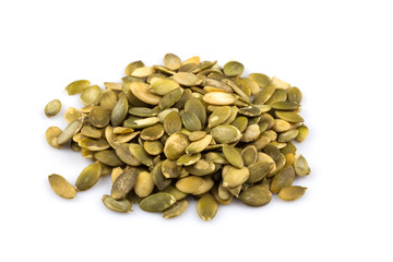 Heap of raw pumpkin seeds
