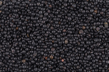 black lentils background closeup
