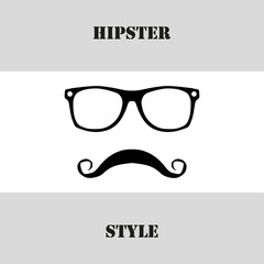 Hipster style. Glasses and mustache