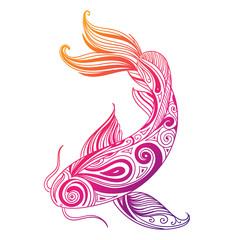 Vector Illustration of an Abstract Ornamental Fish