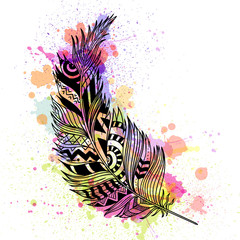 Vector Illustration of an Abstract Ornamental Feather © Ramona Kaulitzki