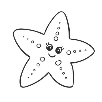 Vector Illustration of a Cute Hand Drawn Star Fish