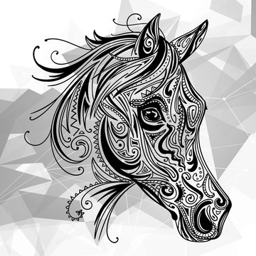 Vector Illustration of an Abstract Ornamental Horse