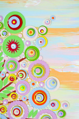Fototapeta premium Abstract multicolor flower card, Beautiful floral background.